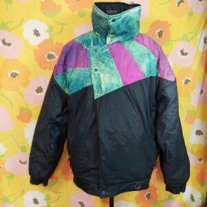 Vintage Colorado Classics Gerry Ski Jacket Large Green Purple Black Colorblock